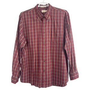 00641 Mens VTG Parisian Signature Plaid Button Down LS Shirt 100% cottonSize 2XL